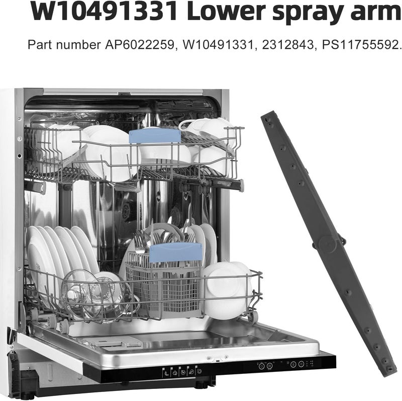 HLTIT WPW10491331 Dishwasher Lower Spray Arm for Whirlpool, Amana, Ikea Dishwasher Replaces W10491331, PS11755592, 2312843 - Image 2